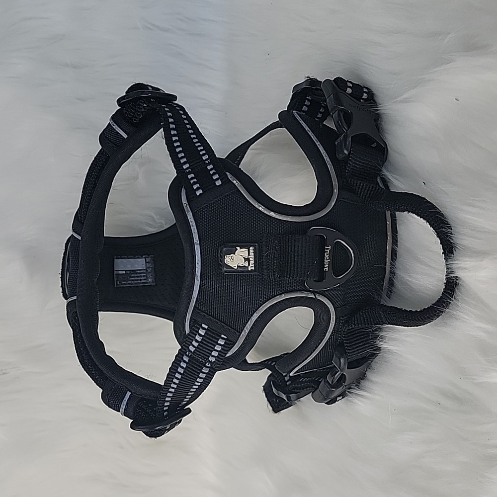 TRUELOVE Black Adjustable Straps Reflective Strips Pet Small Dog Puppy Harness S